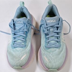 Hoka Women's 8 Light Blue and Lavender Athletic Shoes